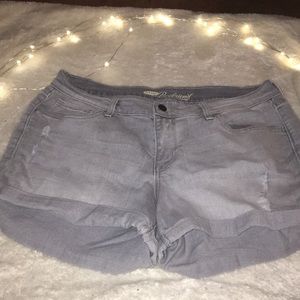 grey denim shorts size 10